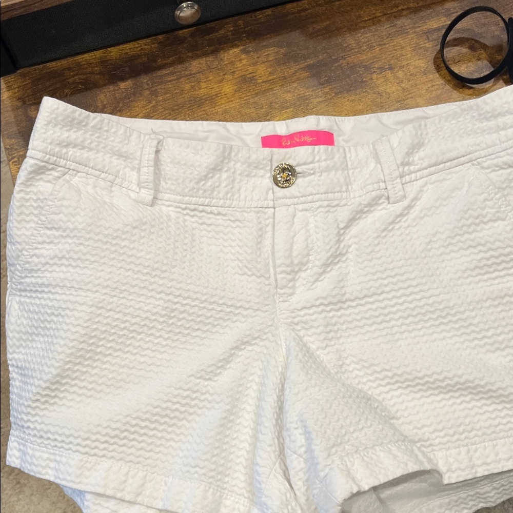 Lilly Pulitzer White Textured Shorts